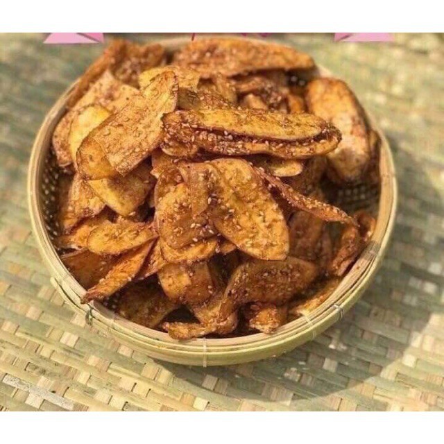 500gr Chuối mè gừng sấy giòn loại Ngon