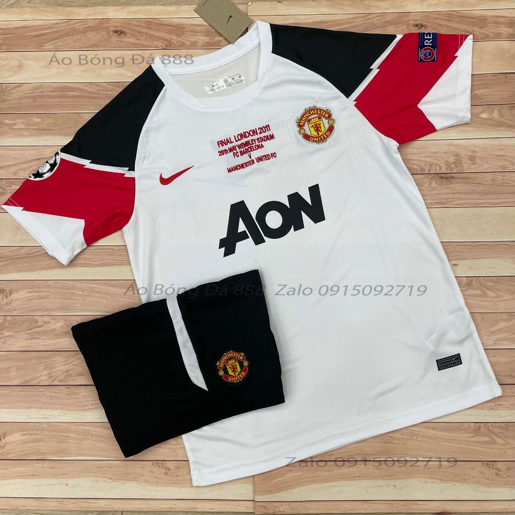 Áo Bóng Đá CLB Manchester United, Áo Đá Banh Mu Sân Khách 2011 - Chuẩn Mẫu Thi Đấu - Vải Polyester Gai Thái