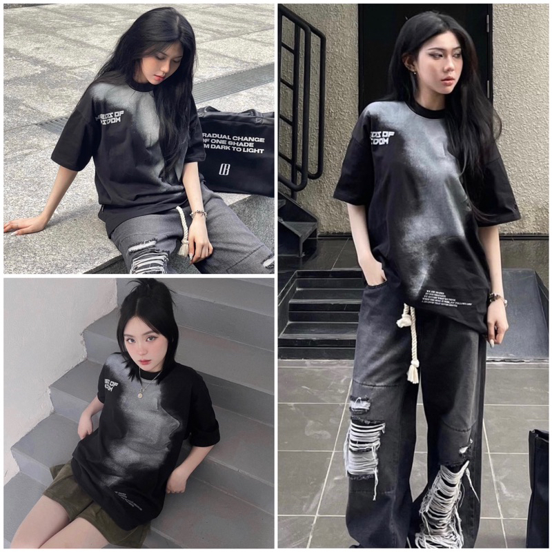 Áo Thun Nam Nữ Tay Lỡ Unisex NOW JOY màu ĐEN /Nam nữ unisex/ Áo phông cổ tròn form rộng Jaystoree 🖤