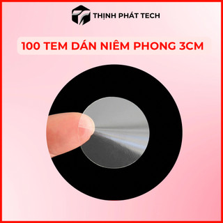 Combo 100 tem niêm phong 3cm, tem niêm phong trong suốt, tem dán niêm phong tròn pvc niêm phong sản phẩm