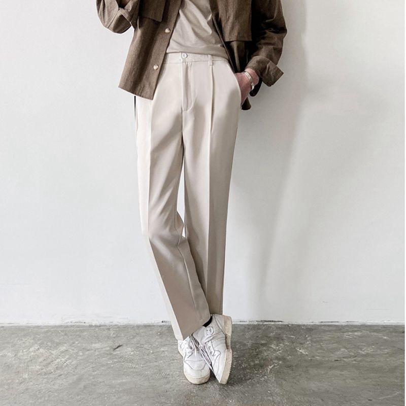 Quần âu nam ống côn  vải lụa hàn co giãn,quần tây nam không nhăn không xù loại Premium thời trang