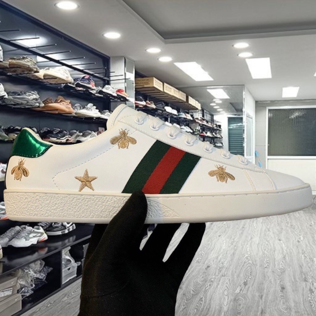Giày Thể Thao Gucci Ace Embroidered 'Bees and Stars'. Giày Gucci Ong Sao Nhập Trung fulll bill box 1.1- YabiBoutique