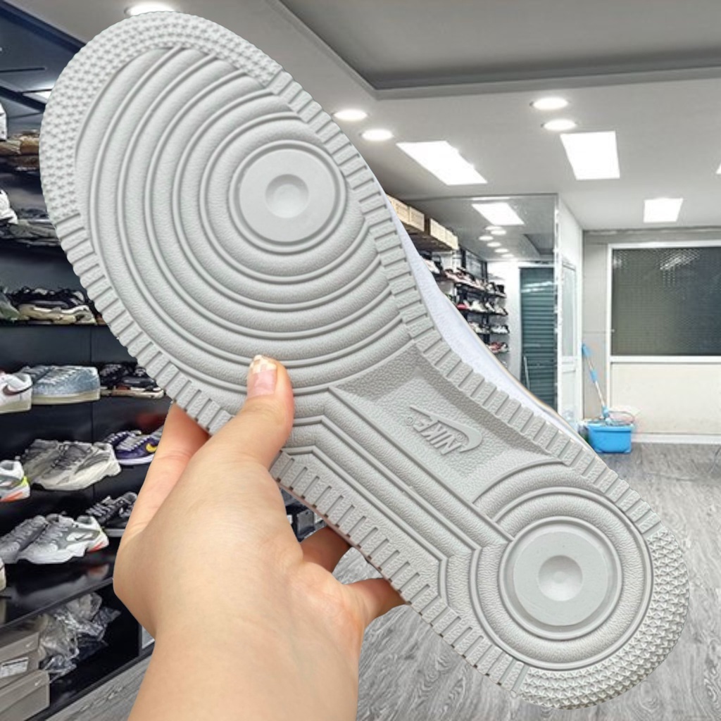 Giày thể thao Air Force 1 Xám gót cam, AF1 Gót Cam phản quang Bản S.C Full Box+Phụ Kiện - YaBi_Boutique