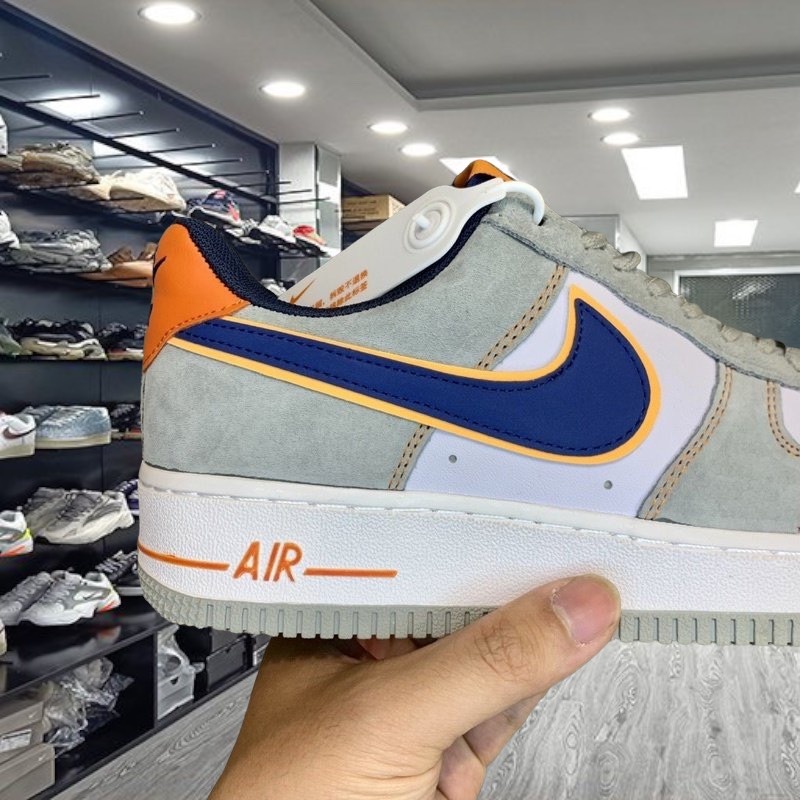Giày thể thao Air Force 1 Xám gót cam, AF1 Gót Cam phản quang Bản S.C Full Box+Phụ Kiện - YaBi_Boutique