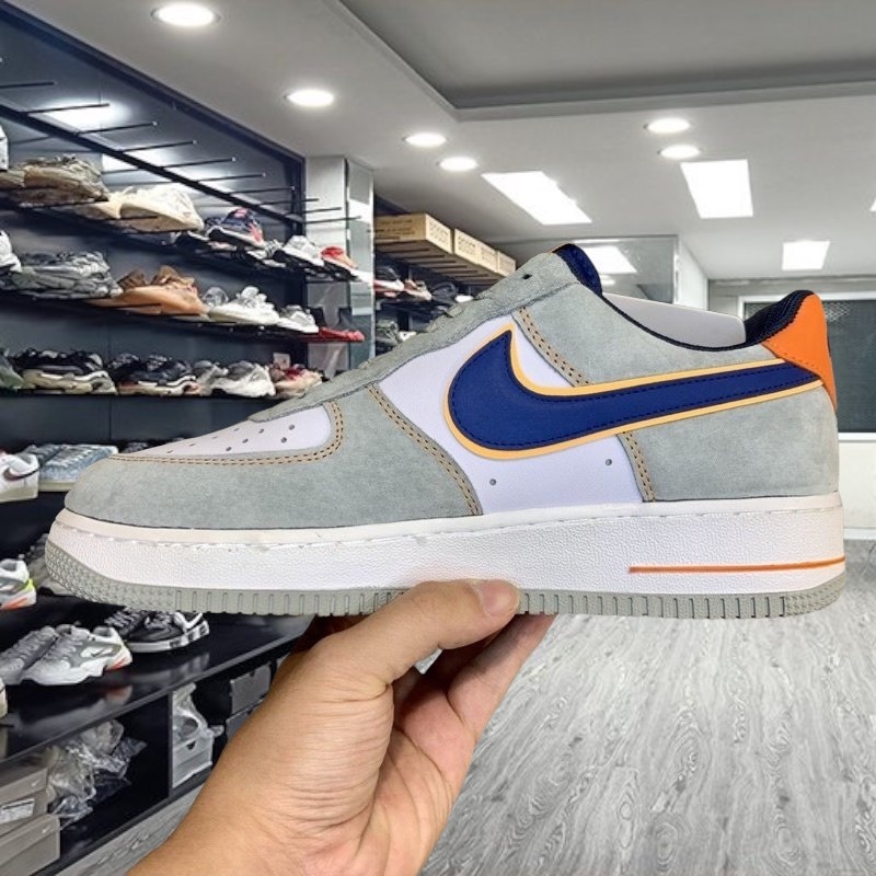 Giày thể thao Air Force 1 Xám gót cam, AF1 Gót Cam phản quang Bản S.C Full Box+Phụ Kiện - YaBi_Boutique