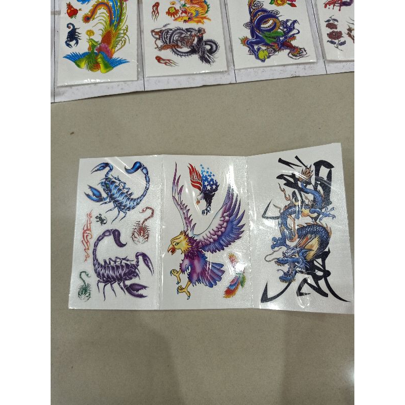 Vỉ 30 gói xăm dán tuyệt đẹp 1 gói 3 ảnh