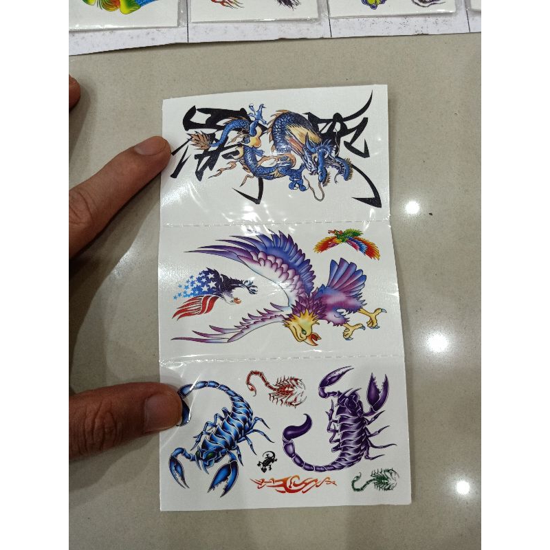 Vỉ 30 gói xăm dán tuyệt đẹp 1 gói 3 ảnh