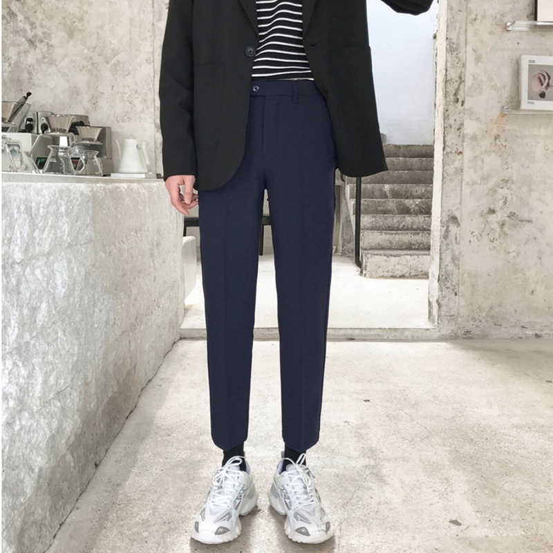 Quần âu nam ống côn  vải lụa hàn co giãn,quần tây nam không nhăn không xù loại Premium thời trang