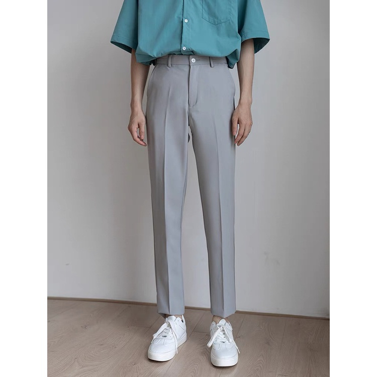 Quần âu nam ống côn  vải lụa hàn co giãn,quần tây nam không nhăn không xù loại Premium thời trang