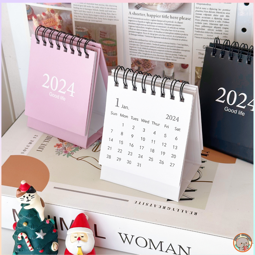 Lịch để bàn Minimalist phong cách tối giản, size mini, có thể gấp gọn màu morandi, trang trí bàn học CL12014