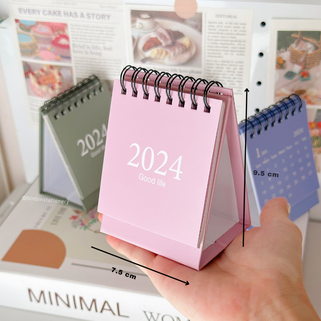 Lịch để bàn Minimalist phong cách tối giản, size mini, có thể gấp gọn màu morandi, trang trí bàn học CL12014