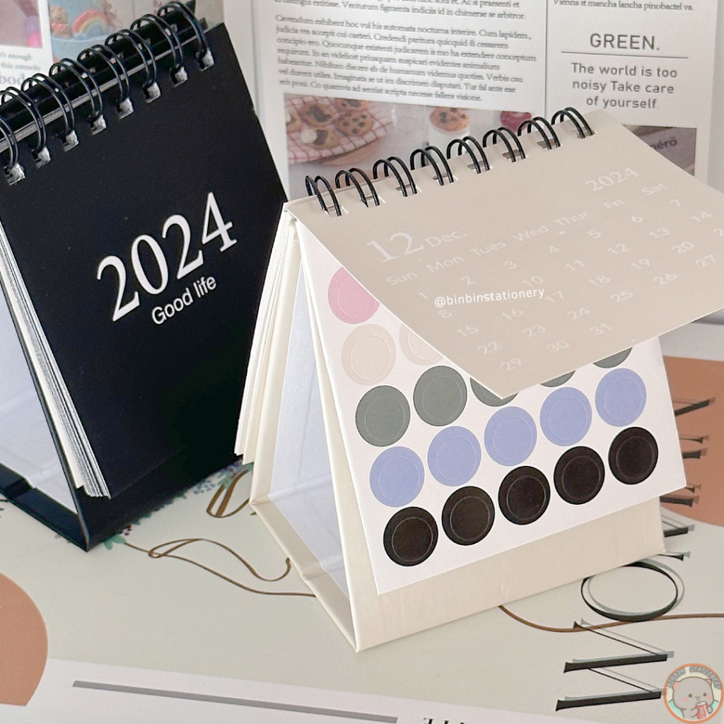 Lịch để bàn Minimalist phong cách tối giản, size mini, có thể gấp gọn màu morandi, trang trí bàn học CL12014