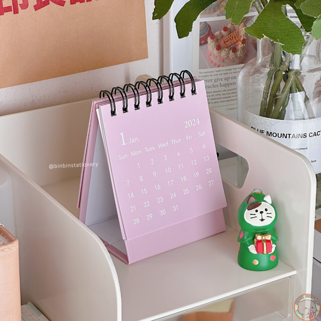 Lịch để bàn Minimalist phong cách tối giản, size mini, có thể gấp gọn màu morandi, trang trí bàn học CL12014