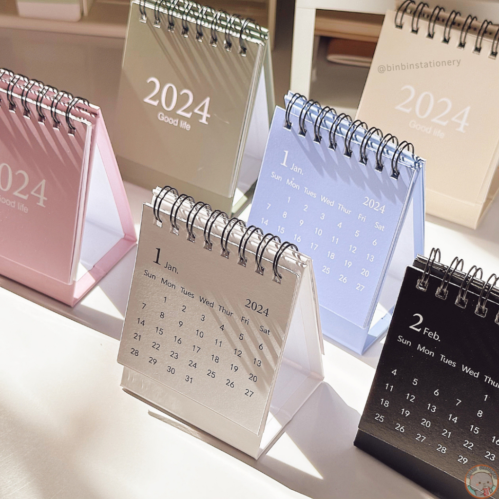 Lịch để bàn Minimalist phong cách tối giản, size mini, có thể gấp gọn màu morandi, trang trí bàn học CL12014