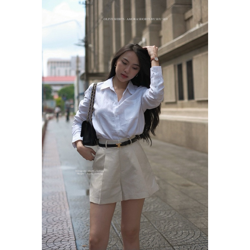 𝐎𝐥𝐢𝐯𝐞 𝐒𝐡𝐢𝐫𝐭𝐬 - Sơ Mi Linen Tưng Washed