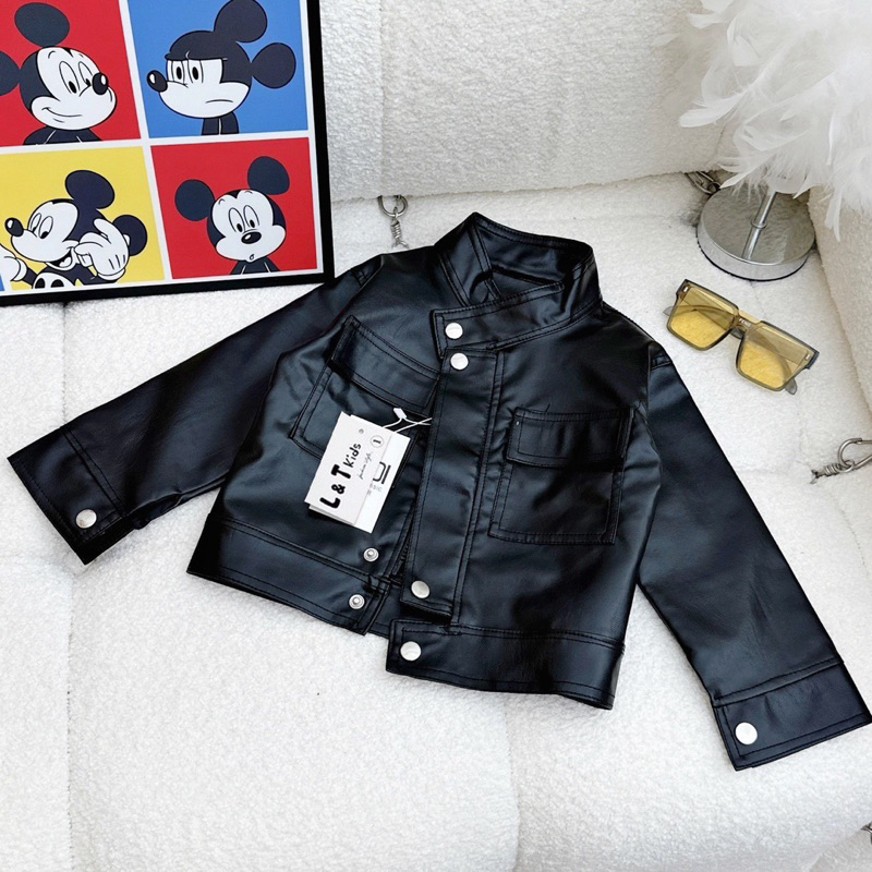 Áo Khoác Da Phong Cách Thời Trang Cá Tính 2023 Dành Cho Bé Trai Và Bé Gái
