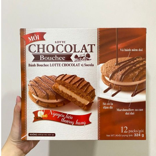 [LOTTE] Bánh Lotte Chocolat Bouchee Vị Socola 12 Cái Hộp 324g