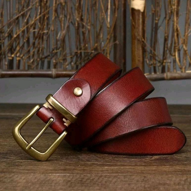 Thắt lưng nam,dây nịt da bò Ý bản nhỏ 33mm khóa đồng Retro sang trọng bảo hành 5 năm
