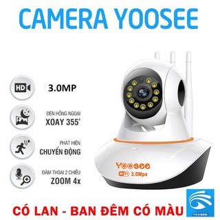 Camera Ip Wifi Yoosee 3 Râu Full HD 3.0Mpx Xoay 360 Độ, Cảm Biến Chuyển Động