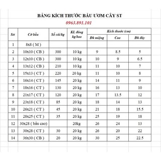 Set 5kg bịch bầu ươm cây các kích thước