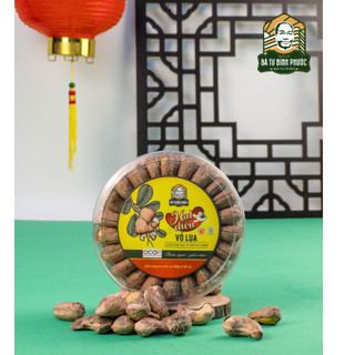 Hạt điều rang muối vỏ lụa hàng xuất khẩu - hạt điều nguyên hạt vỏ lụa hộp tròn xếp 235g hạt điều chất lượng cao cấp