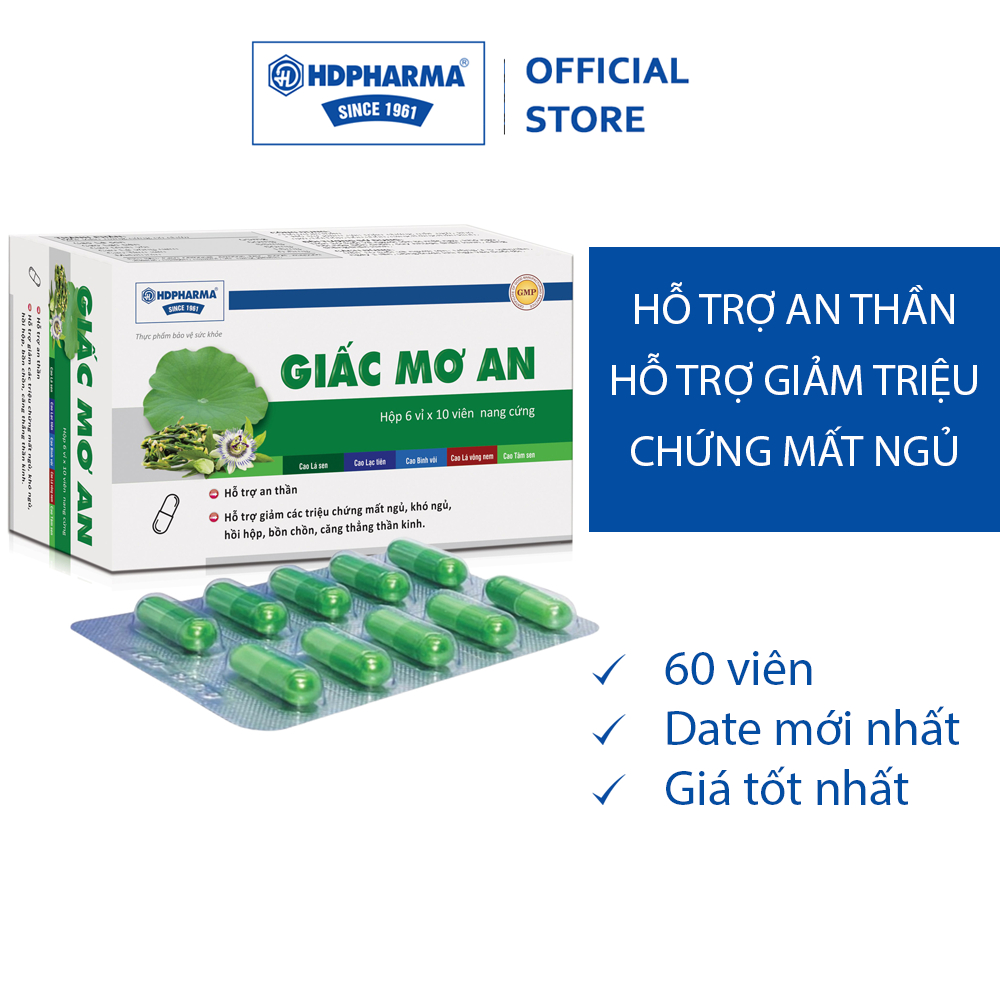 GIẤC MƠ AN - Hỗ Trợ An Thần, Hỗ Trợ Giảm Các Triệu Chứng Mất Ngủ Khó Ngủ, Căng Thẳng Thần Kinh