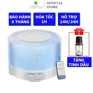 Máy xông tinh dầu phun sương tạo ẩm khuếch tán hình trụ dung tích 500ml tự ngắt khi hết nước