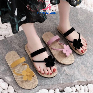 Dép Xỏ Ngón Hoa Cúc Nữ Giả Cói Mềm Mại, Chống Trơn Trượt, Với Nhiều Màu Xinh Tươi Có Đủ Size 36-40 SHOP HAMI D09