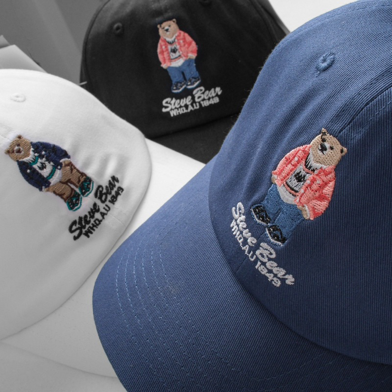 Mũ lưỡi trai Meowist Unisex WHOAU chất liệu vải Kaki logo Gấu ,nón lưỡi trai Hàn Quốc