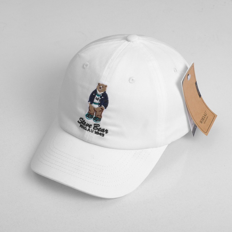 Mũ lưỡi trai Meowist Unisex WHOAU chất liệu vải Kaki logo Gấu ,nón lưỡi trai Hàn Quốc