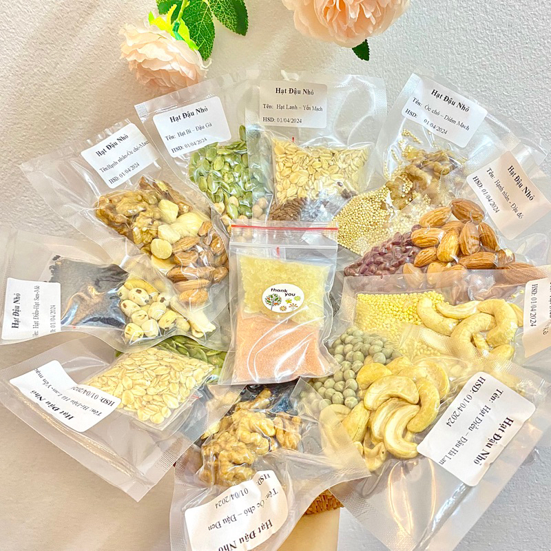 Set hạt dinh dưỡng làm sữa hạt mix sẵn 50g 5 ngày/10 ngày không trùng nhau