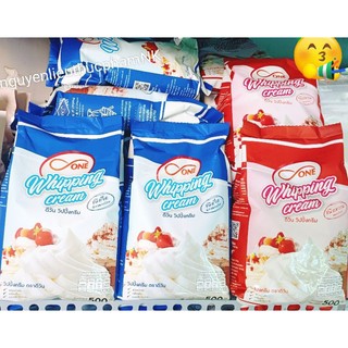 Whipping cream bột Thái Lan có đường/không đường siêu tiện dụng túi 500gr