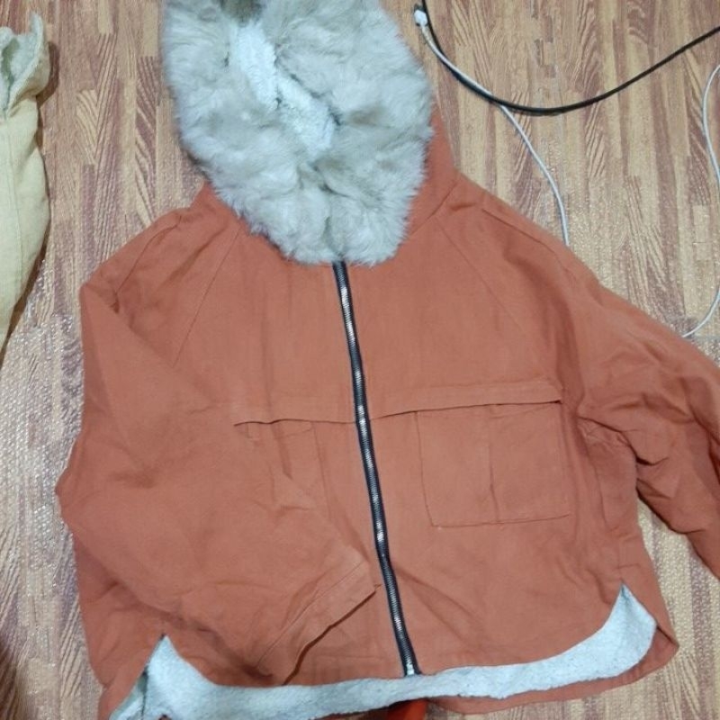 Khoác kaki lót lông