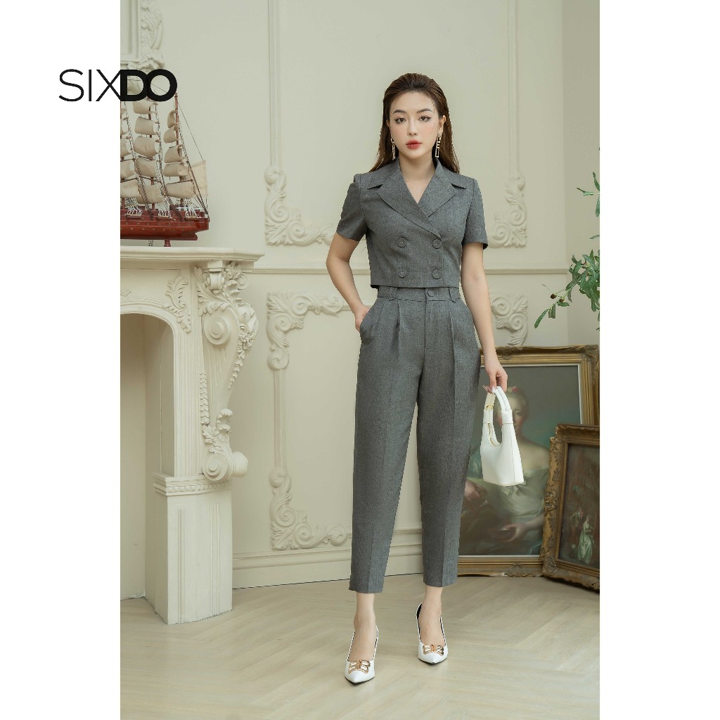 Quần baggy nữ công sở SIXDO (Gray Brown Raw Pants)