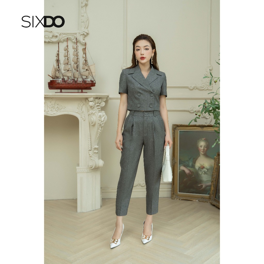 Quần baggy nữ công sở SIXDO (Gray Brown Raw Pants)