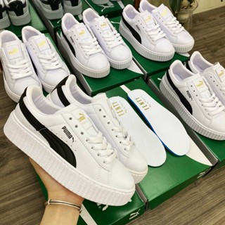 Giày Thể Thao Sneaker Puma Nữ Trắng Sọc Đen Độn Đế Tăng Chiều Cao