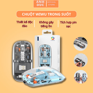  Chuột Bluetooth WIWU CRYSTAL WM105 Thiết Kế Trong Suốt,Độc Đáo,Có Chế Độ Dual Bluetooth+2.4G Kết Nối 3 Thiết Bị Cùng Lúc 