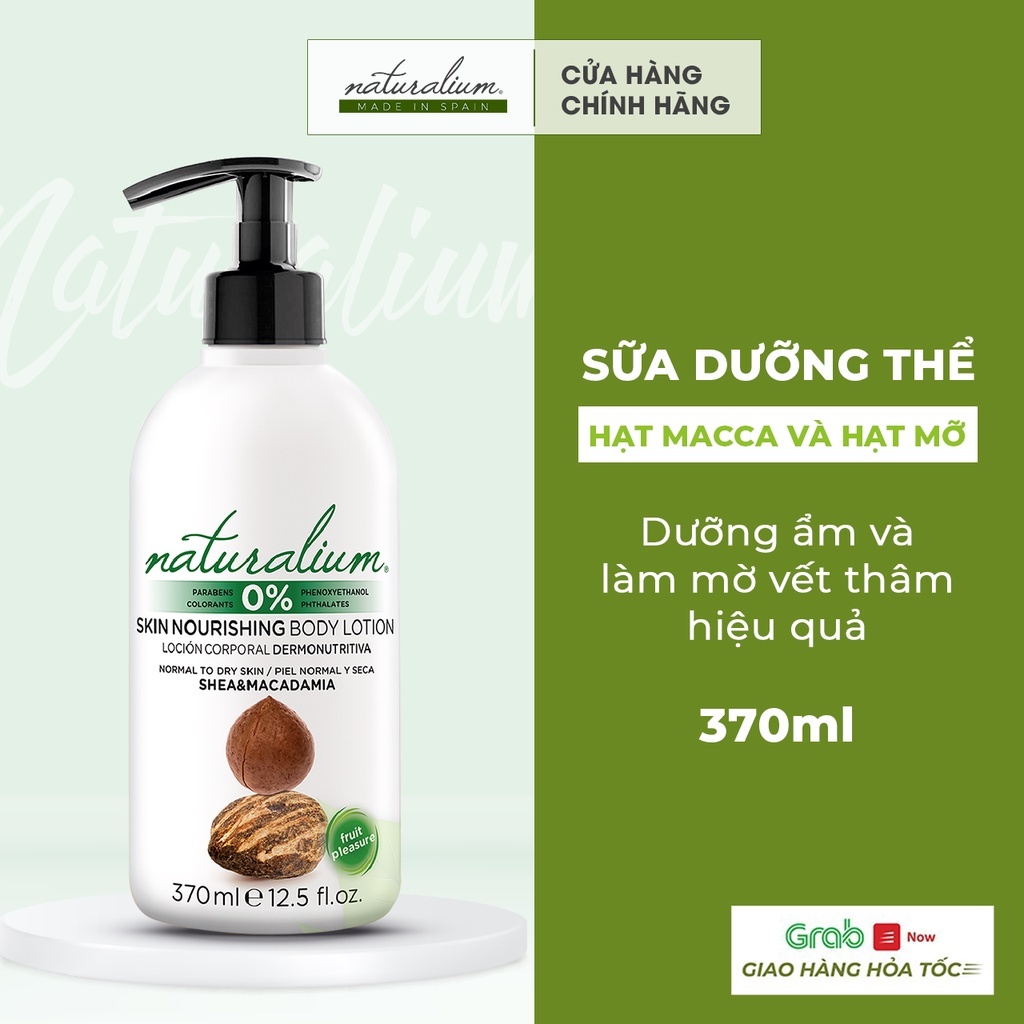 Sữa dưỡng thể NATURALIUM Skin Body Lotion hương Macca 370ml chống lão hóa, giảm vết thâm, cấp ẩm & phục hồi da