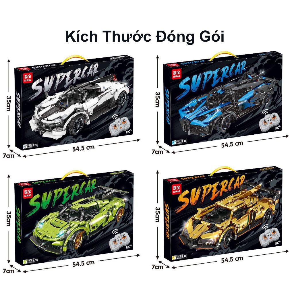 Đồ Chơi Lắp Ráp Xếp Hình Mô Hình Siêu Xe Lamborghini,Ferrari,Bugatti Điều Khiển Từ Xa RC Tỉ Lệ 1:18 No.8320 Với 400+PCS