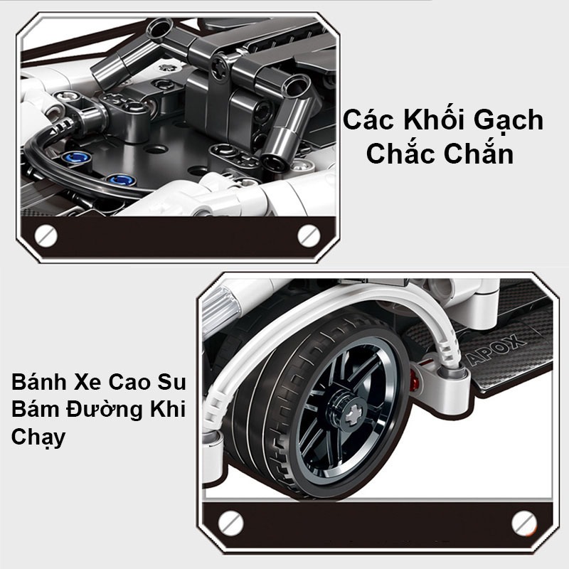 Đồ Chơi Lắp Ráp Xếp Hình Mô Hình Siêu Xe Lamborghini,Ferrari,Bugatti Điều Khiển Từ Xa RC Tỉ Lệ 1:18 No.8320 Với 400+PCS