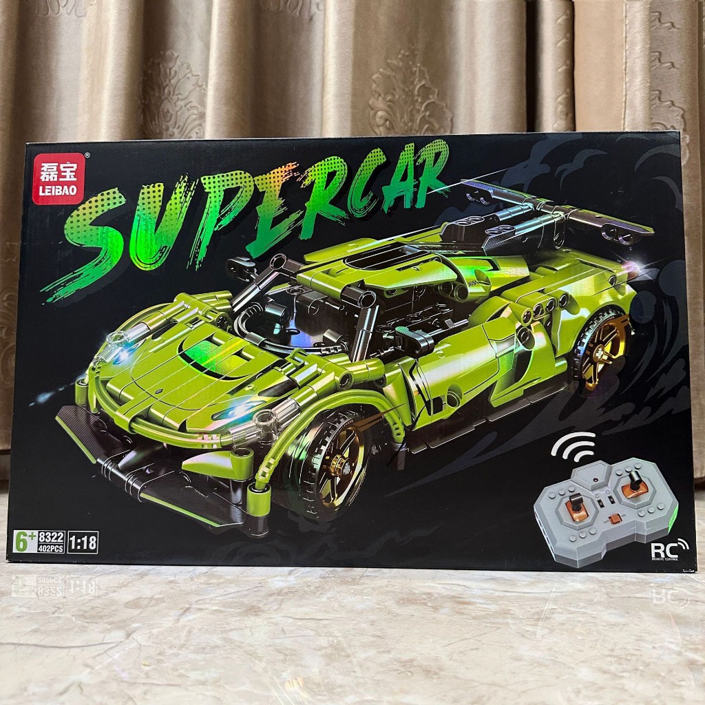 Đồ Chơi Lắp Ráp Xếp Hình Mô Hình Siêu Xe Lamborghini,Ferrari,Bugatti Điều Khiển Từ Xa RC Tỉ Lệ 1:18 No.8320 Với 400+PCS
