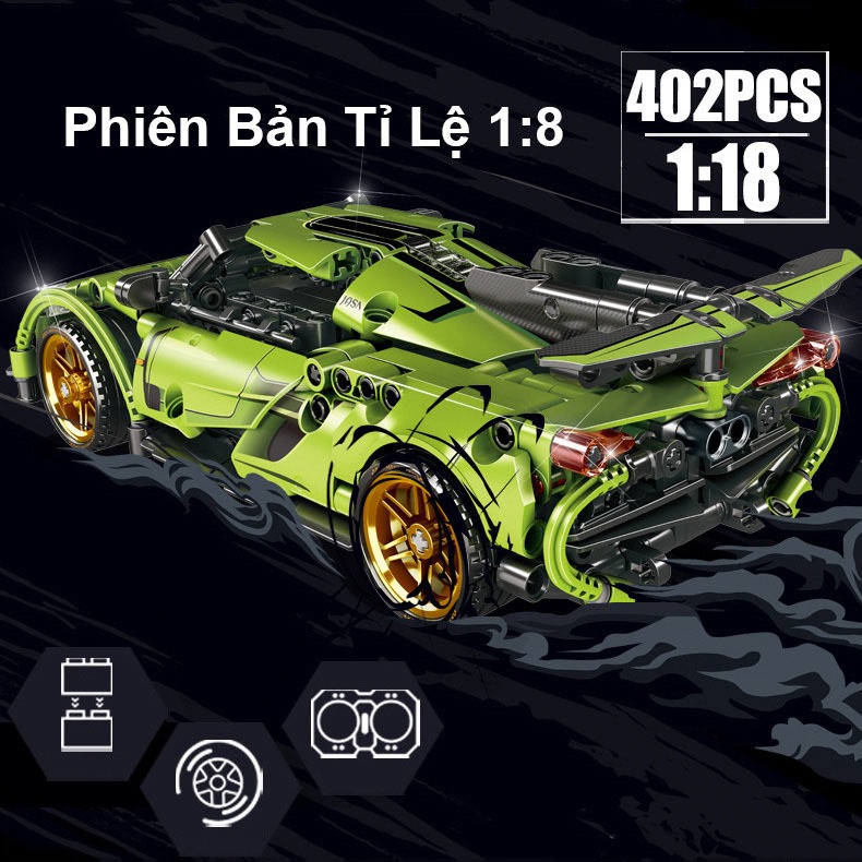 Đồ Chơi Lắp Ráp Xếp Hình Mô Hình Siêu Xe Lamborghini,Ferrari,Bugatti Điều Khiển Từ Xa RC Tỉ Lệ 1:18 No.8320 Với 400+PCS