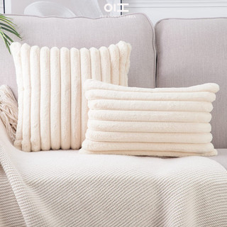  Vỏ gối tựa sofa vuông gối trang trí ghế sofa lông thỏ hai mặt cao cấp dày dặn ôm mềm mịn vuông 45x45cm 
