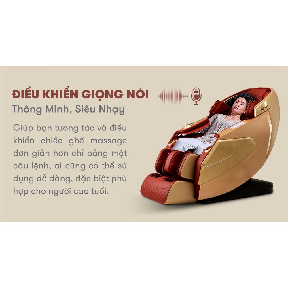 Ghế Massage Toàn Thân ELIP Olas - Công nghệ matxa 4D Plus, Trục SL Plus siêu dài, Mát xa cổ vai gáy chuyên sâu