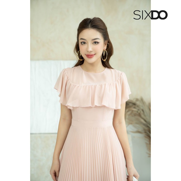 Đầm xếp ly tay bèo SIXDO (Pleated Midi Woven Dress)