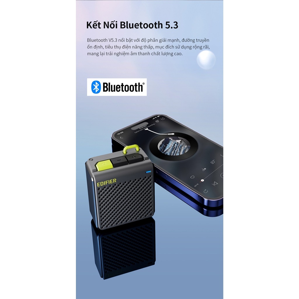 Loa Bluetooth Du Lịch Mini Wireless EDIFIER MP85, BT 5.3, Nghe nhạc 8 Giờ, Edifier Connect App - Hàng Chính Hãng