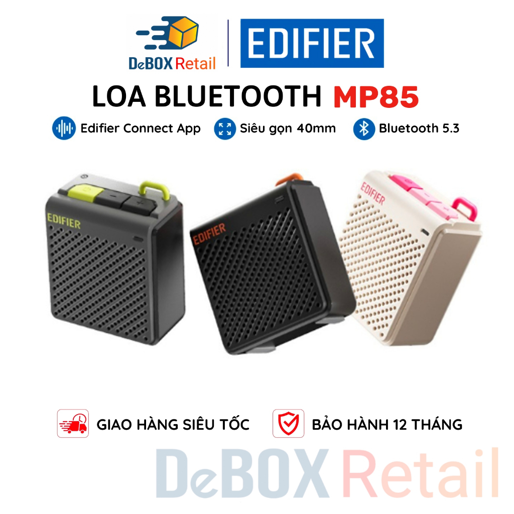 Loa Bluetooth Du Lịch Mini Wireless EDIFIER MP85, BT 5.3, Nghe nhạc 8 Giờ, Edifier Connect App - Hàng Chính Hãng