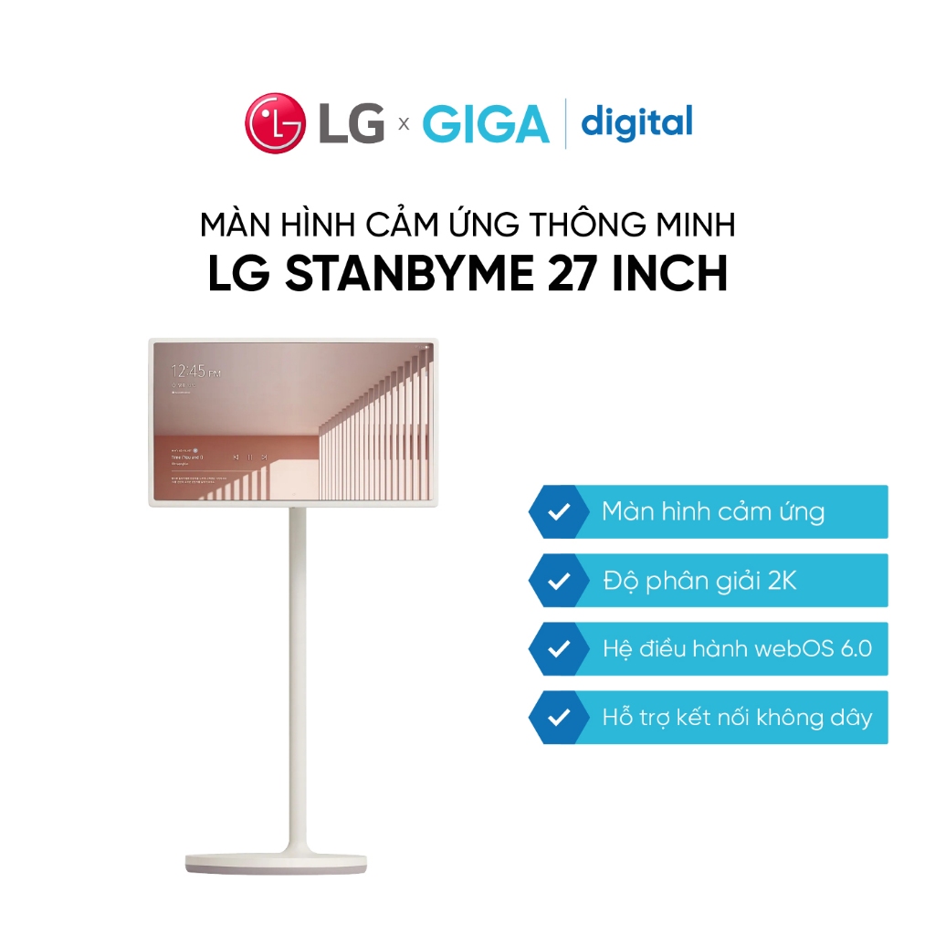Màn hình cảm ứng thông minh LG StanbyME 27 inch 27ART10AKPL - Sử dụng không dây - BH 12 Tháng