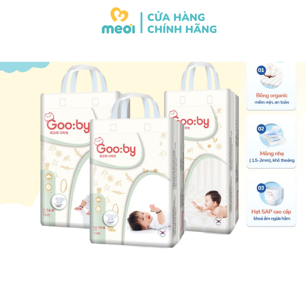 Bỉm dán, Bỉm quần Gooby siêu mỏng, mềm mại, an toàn cho bé