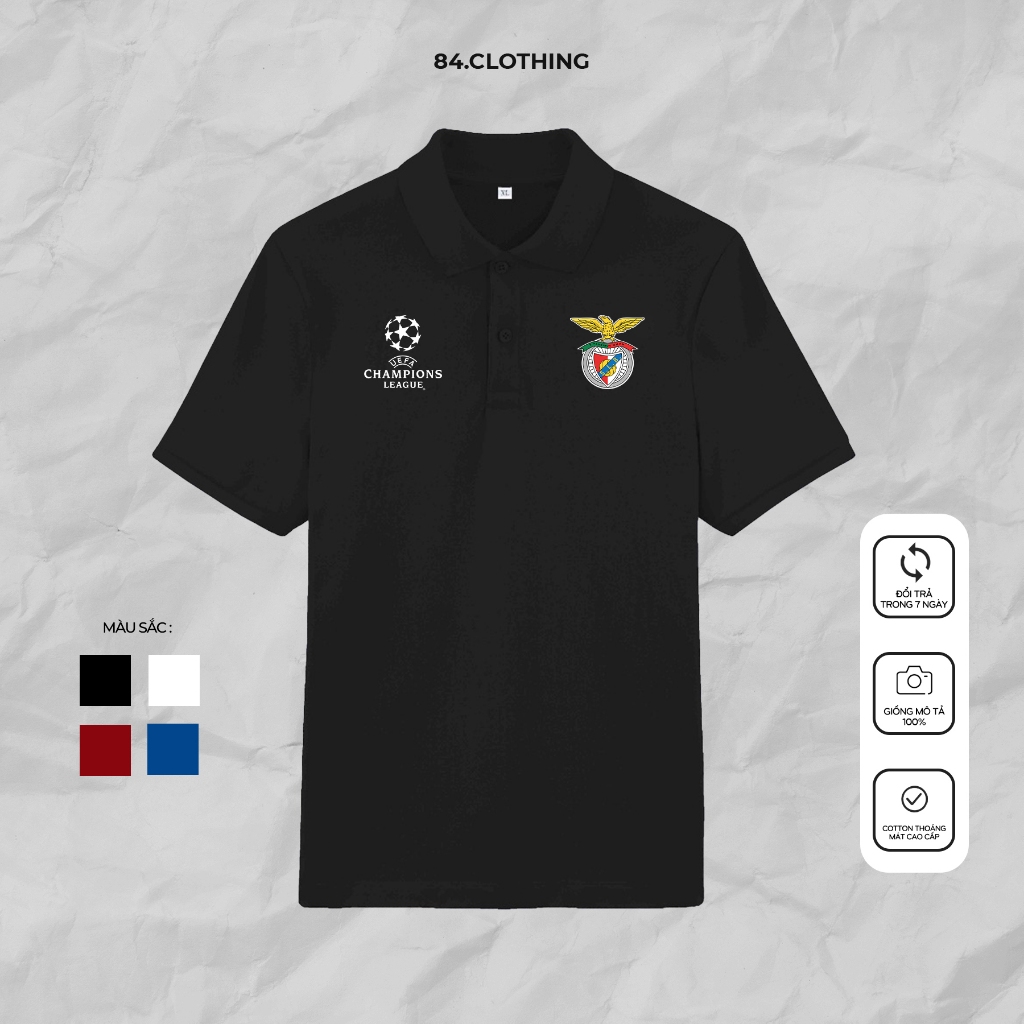 Áo polo BENFICA / CHAMPIONS LEAGUE chất siêu mát mềm mịn co dãn 84.CLOTHING